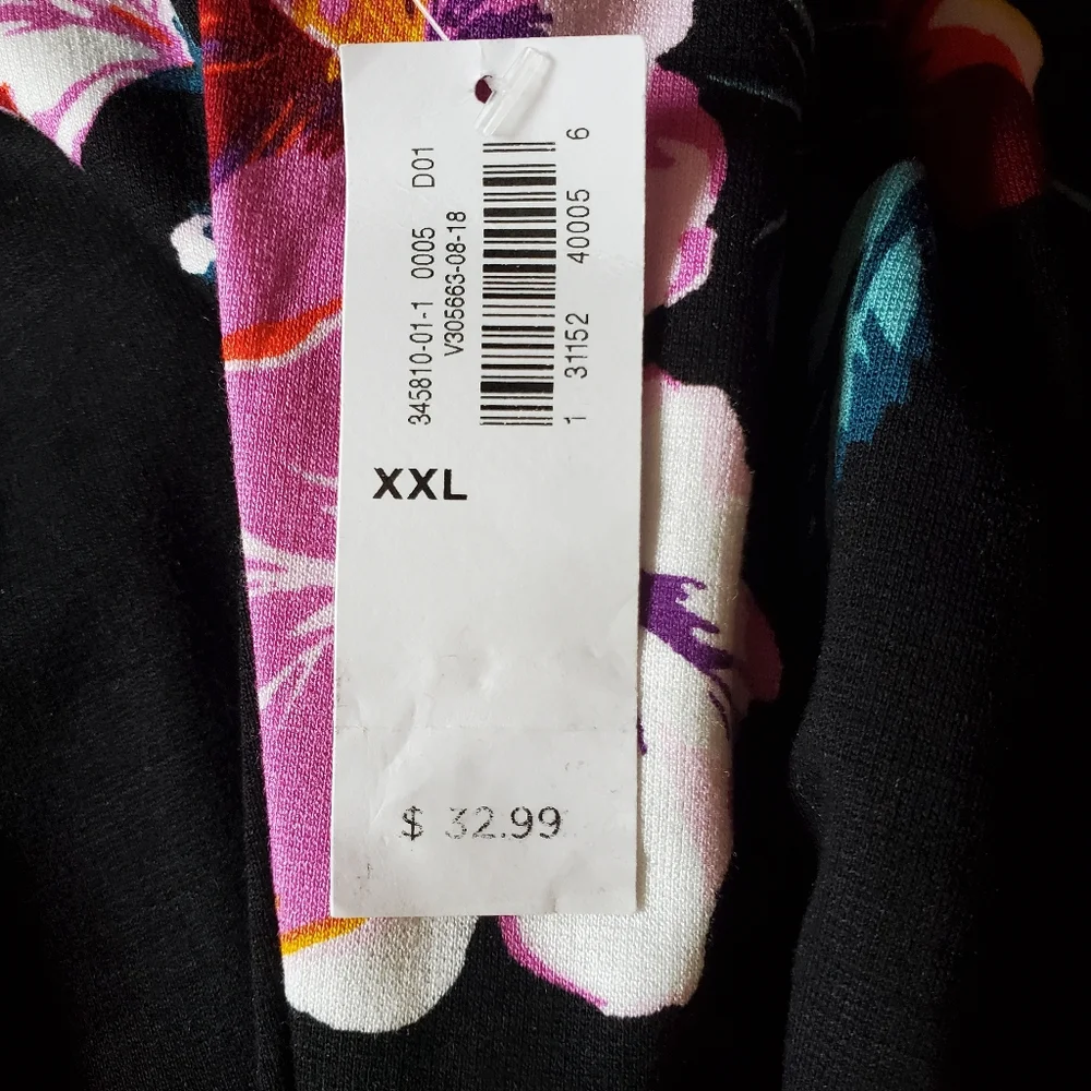 Old Navy Woman's Size XXL Black along Sleeve Floral Dress. - Picture 10 of 10